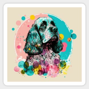 Cocker Spaniel Easter Egg Spring Floral Painting Dog Owner Lover Art Sticker